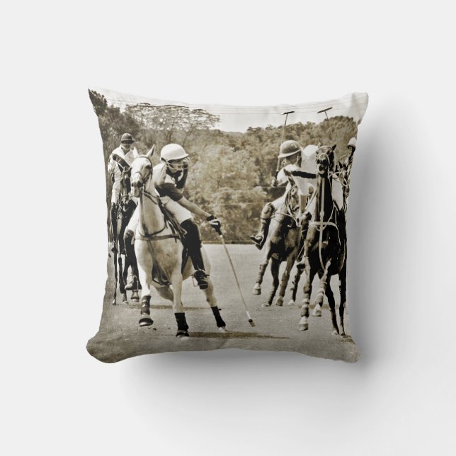 Polo Horses Galloping Cushion (Front)