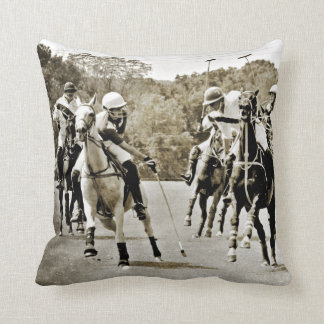 Polo Horses Galloping Cushion