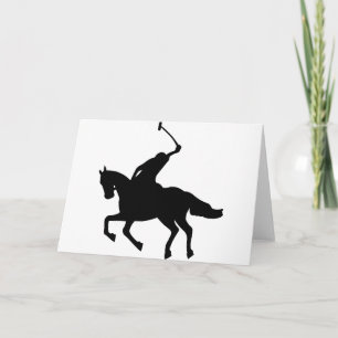 Polo player on horseback. card