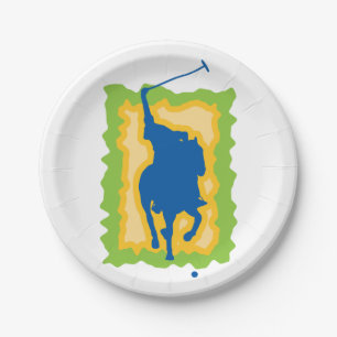 Polo Player Paper Plate