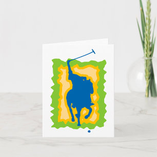 Polo Player Silhouette Modern Horseback Sports Card