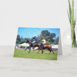 Polo Players Action Birthday Card