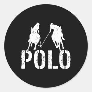 Polo Players Horseback Riding Horse Equestrian Spo Classic Round Sticker
