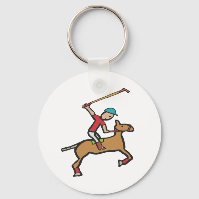 Polo Playing Horse and Rider Key Ring (Front)