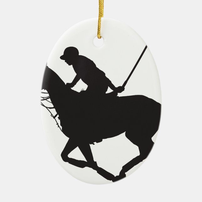 Polo Pony Silhouette Ceramic Tree Decoration (Front)