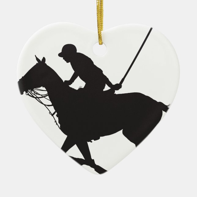 Polo Pony Silhouette Ceramic Tree Decoration (Front)