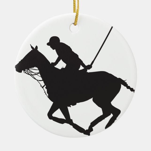 Polo Pony Silhouette Ceramic Tree Decoration (Front)