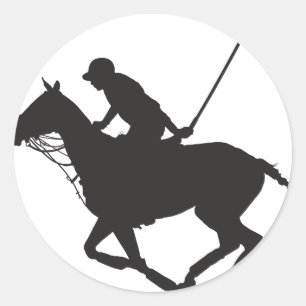 Polo Pony Silhouette Classic Round Sticker