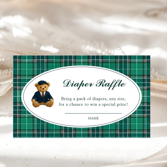 Polo Teddy Bear Baby Shower Diaper Raffle Enclosure Card (Creator Uploaded)