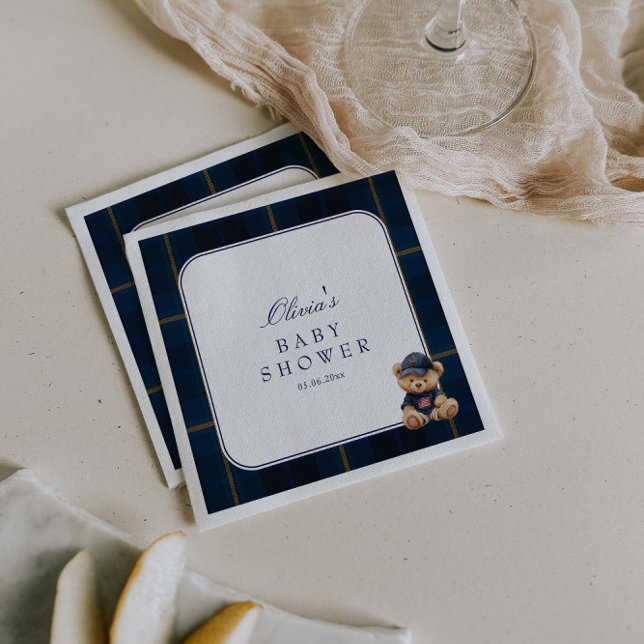 Polo Teddy Bear Baby Shower  Napkin (Creator Uploaded)