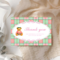 Polo Teddy Bear Girl Baby Shower Thank You