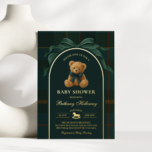 Polo Teddy Bear Tartan Flannel Boy Baby Shower