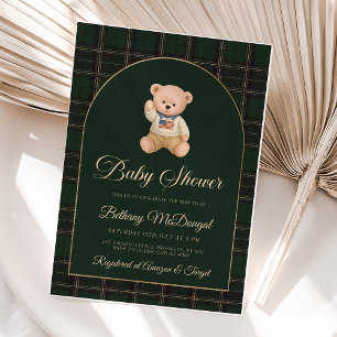 Polo Teddy Bear Tartan Preppy Baby Shower