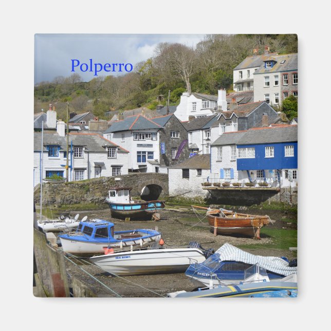 Polperro Cornwall England Low Tide Magnet (Front)