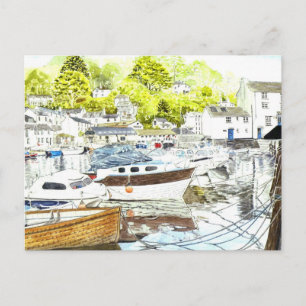 'Polperro Reflections' Postcard