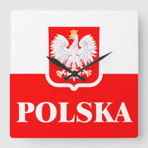 Polska 1 square wall clock