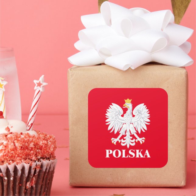 Polska 3 square sticker (Party)