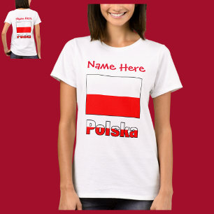 Polska and Polish Flag Red Personalisation T-Shirt
