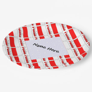 Polska and Polish Flag Tiled Personalised  Paper Plate