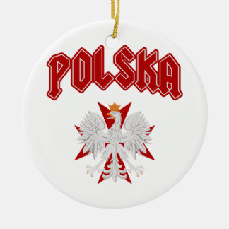 Polska Eagle Cross Ceramic Tree Decoration