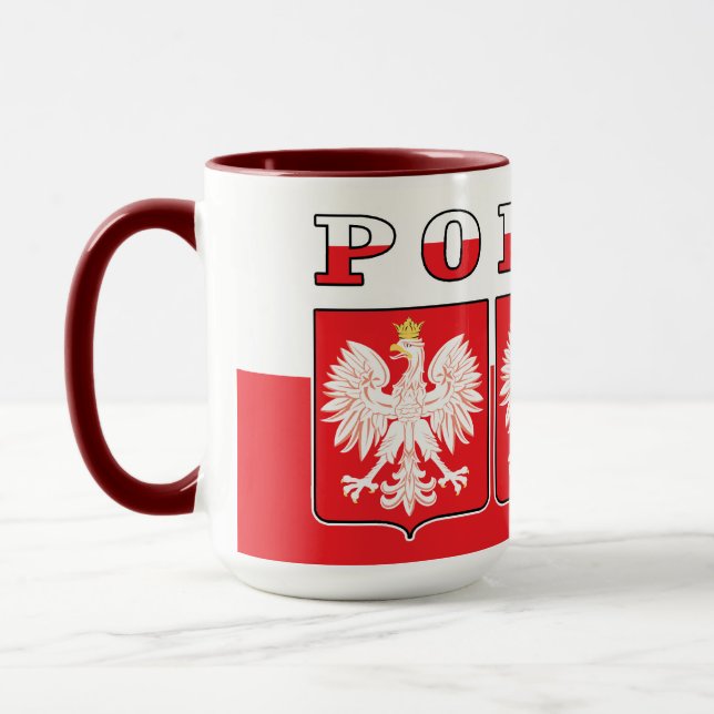 Polska Eagle Flag Shields Mug (Left)
