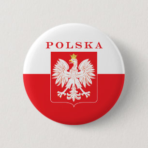 Polska Eagle Red Shield 6 Cm Round Badge