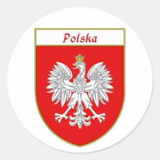 Polska Eagle Shield Classic Round Sticker