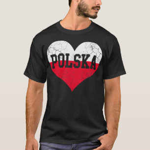 Polska Heart Poland Flag Polish Family Heritage T-Shirt