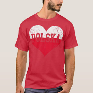 Polska Heart Poland Flag Polish Family Heritage T-Shirt