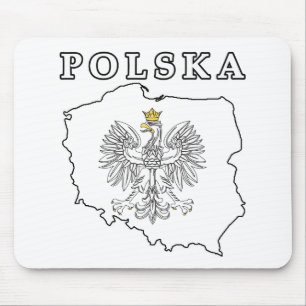 Polska Map With Eagle Mouse Pad