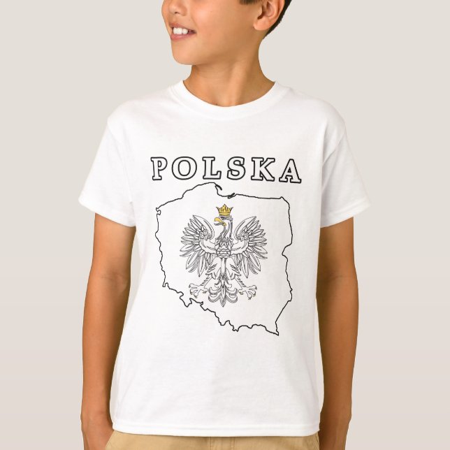 Polska Map With Eagle T-Shirt (Front)