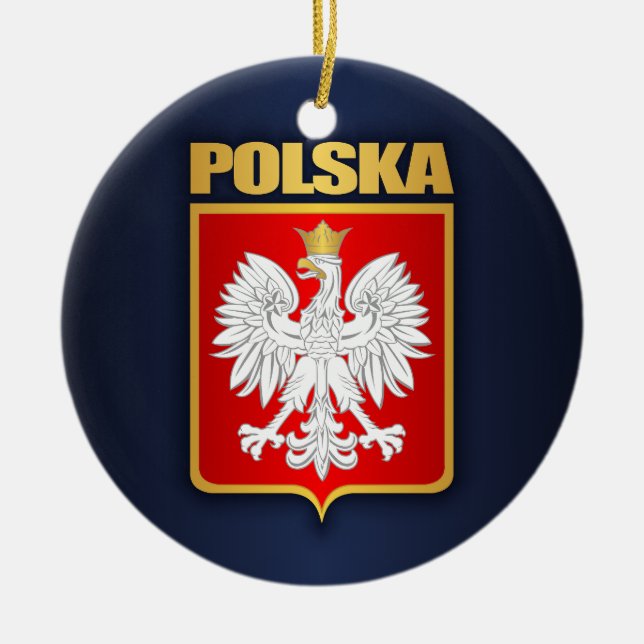 Polska (Poland) COA Ceramic Tree Decoration (Front)