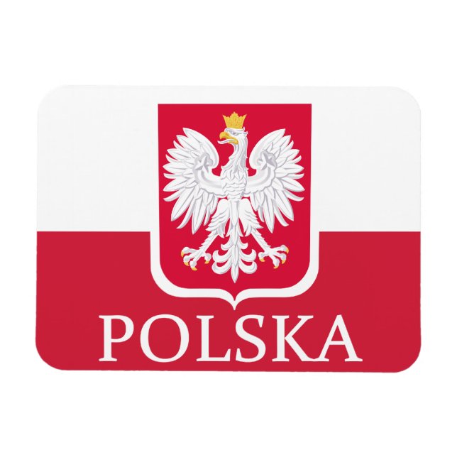 Polska Polish Flag Coat of Arms  Flex Magnet (Horizontal)