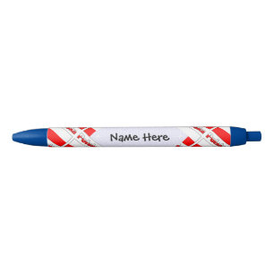 Polska Polish Flag Tiled Black Personalisation Ink Pen