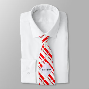 Polska Polish Flag Tiled Black Personalisation Tie