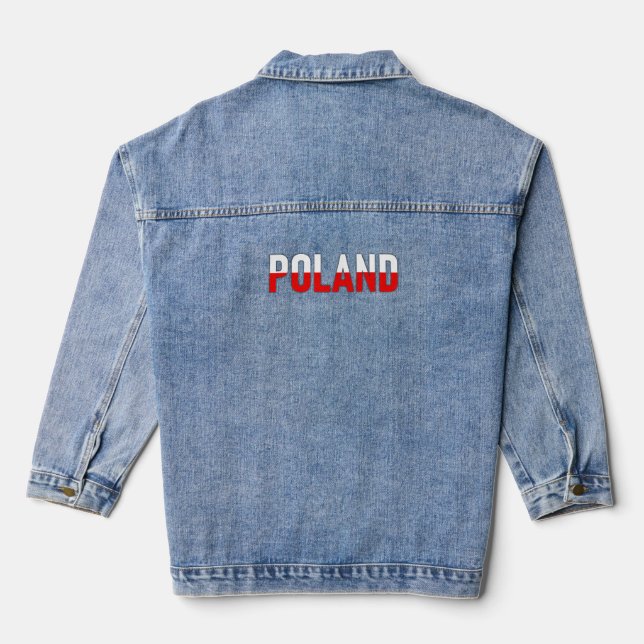 Polska Polish Poland Independence Day Denim Jacket (Back)