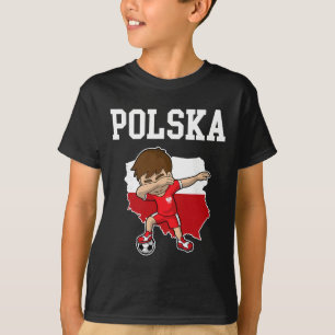 Polska Soccer Poland Polish Dabbing Footbyll T-Shirt