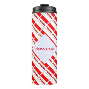 Polska Tiled Flag Personalised Thermal Tumbler