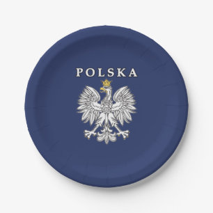 Polska With Polish Eagle Paper Plate