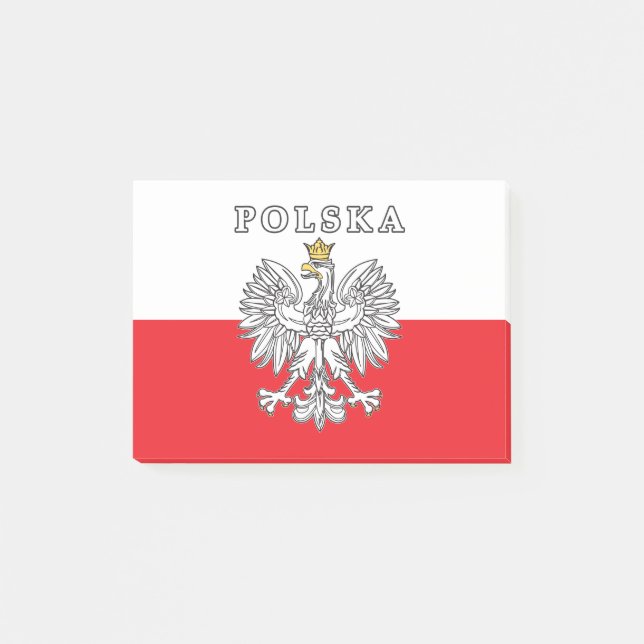 Polska With Polish Eagle Post-it Notes (Front)