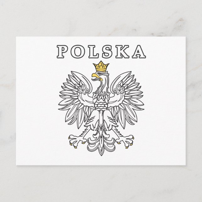 Polska With Polish Eagle Postcard (Front)