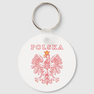 Polska With Red Polish Eagle Key Ring
