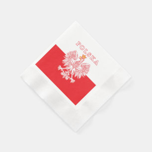 Polska With Red Polish Eagle Napkin