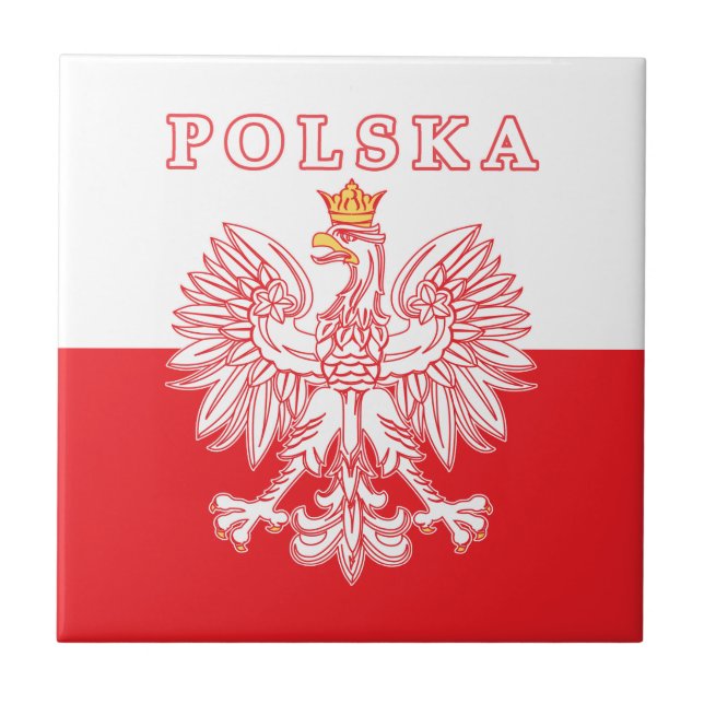 Polska With Red Polish Eagle Tile (Front)