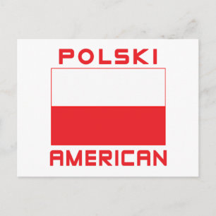 Polski American Flag Postcard