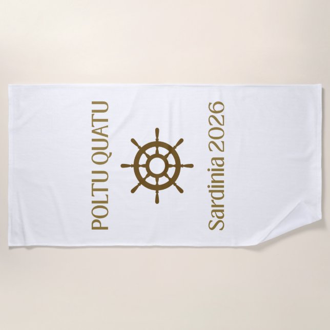 Poltu Quatu Luxury Sailing Helm Beach Towel (Front)