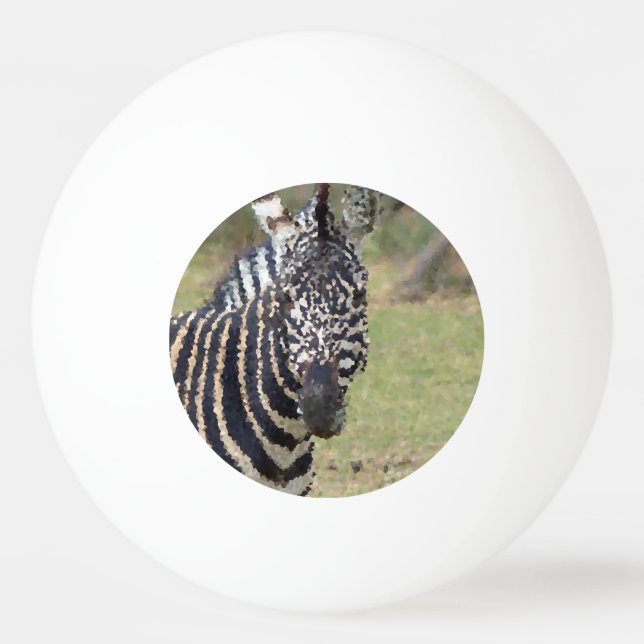 Poly Animals - Zebra Ping Pong Ball (Front)