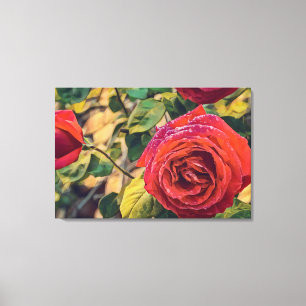 POLY ART of a rose on stretched canvas print