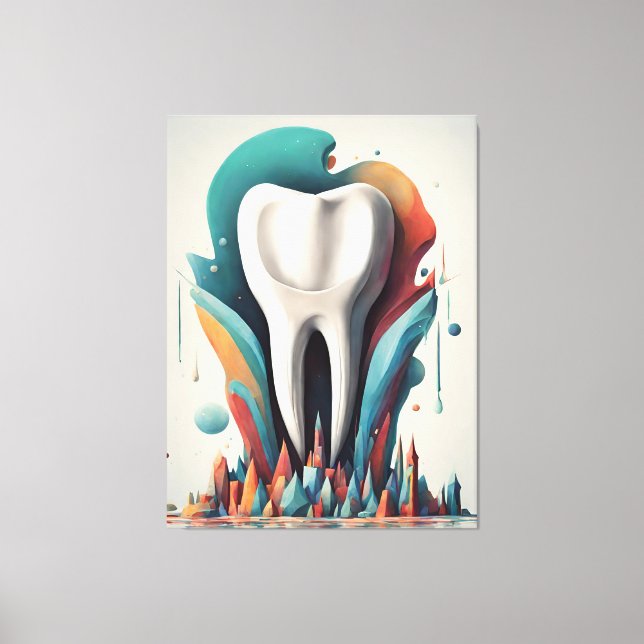 Poly chromatic Tooth Art Canvas Print (Front)