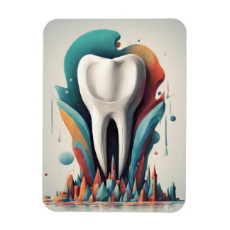 Poly chromatic Tooth Art Magnet